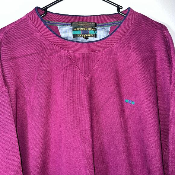Vintage Alexander Julian Colours Sweatshirt XL Purple Crewneck 100% Cotton - Picture 7 of 10